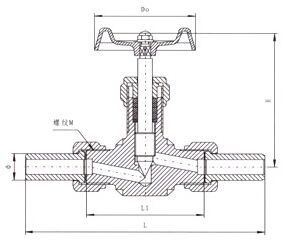  j23w-160p外螺纹针形阀结构图纸