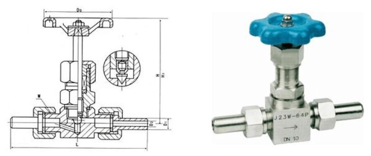j23w不锈钢外螺纹截止阀结构图纸