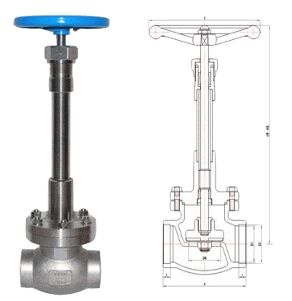 低温高压截止阀结构图纸